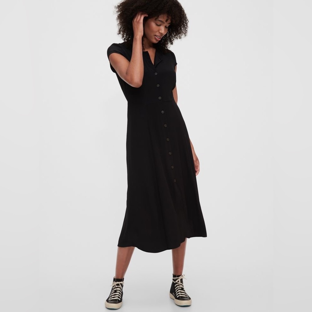GAP Button-Front Midi Dress
